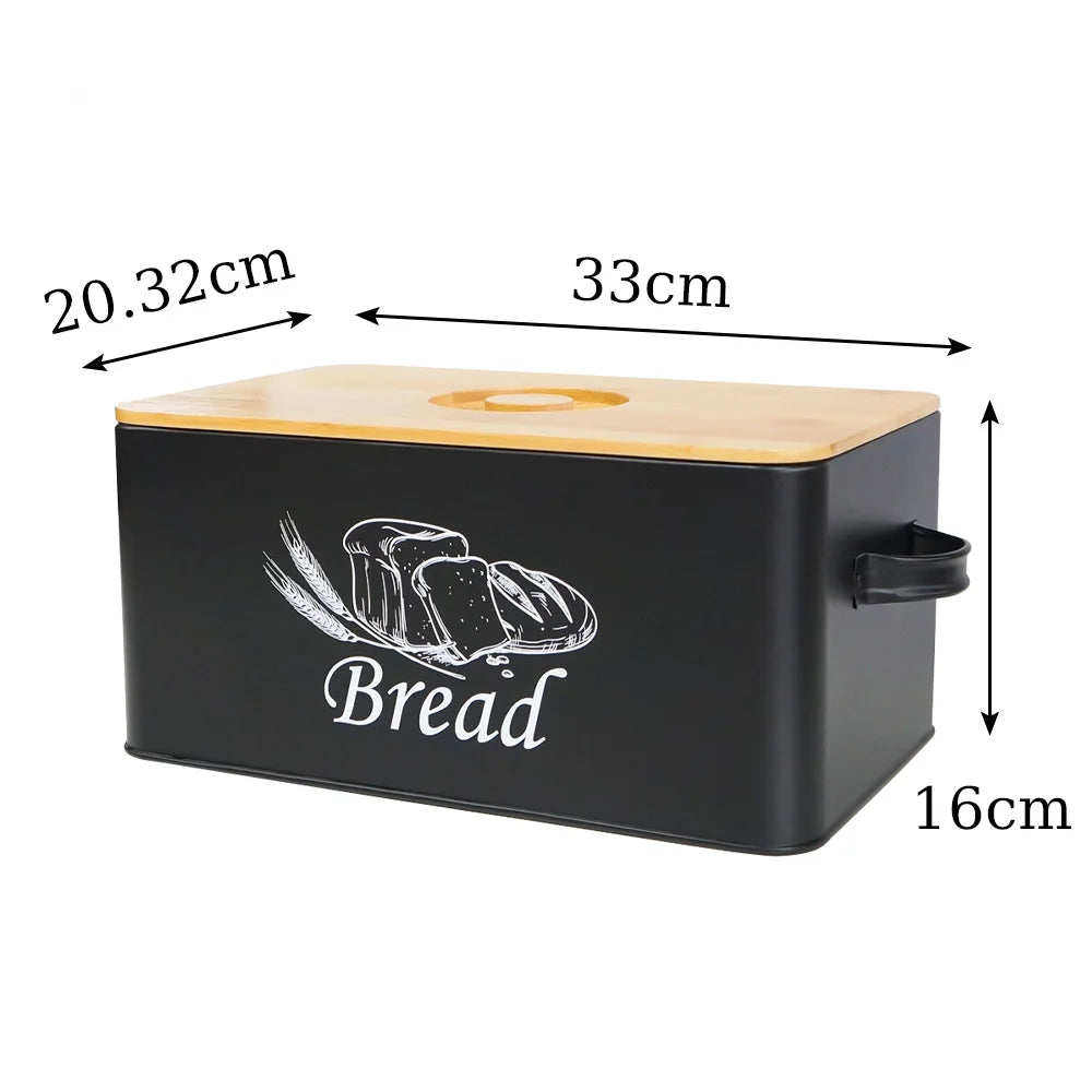 Bread Container with Bamboo Lid with Handle