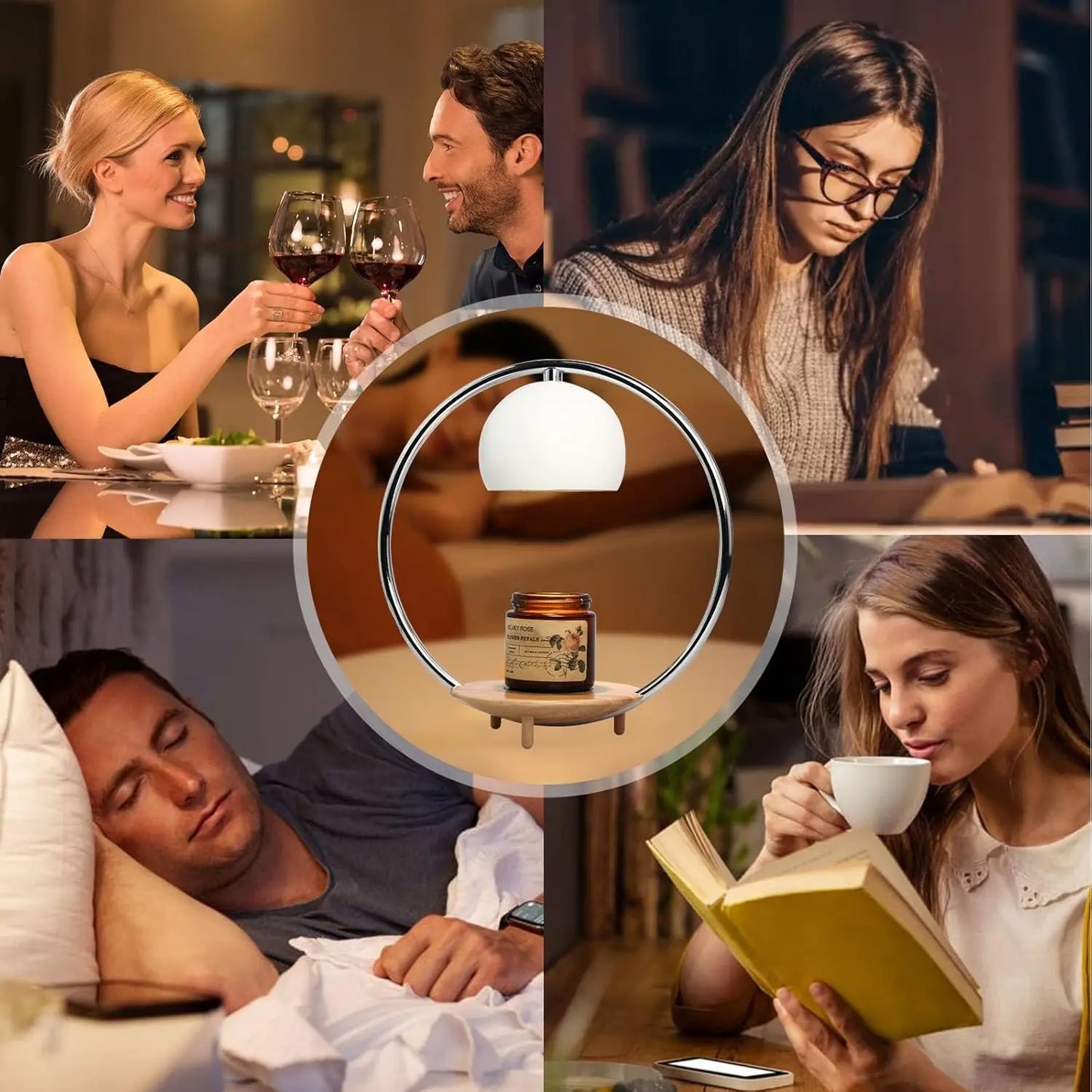 Electric Candle Warmer Lamp with Timer & Dimmer – Clean, Safe, Flame‑Free Fragrance