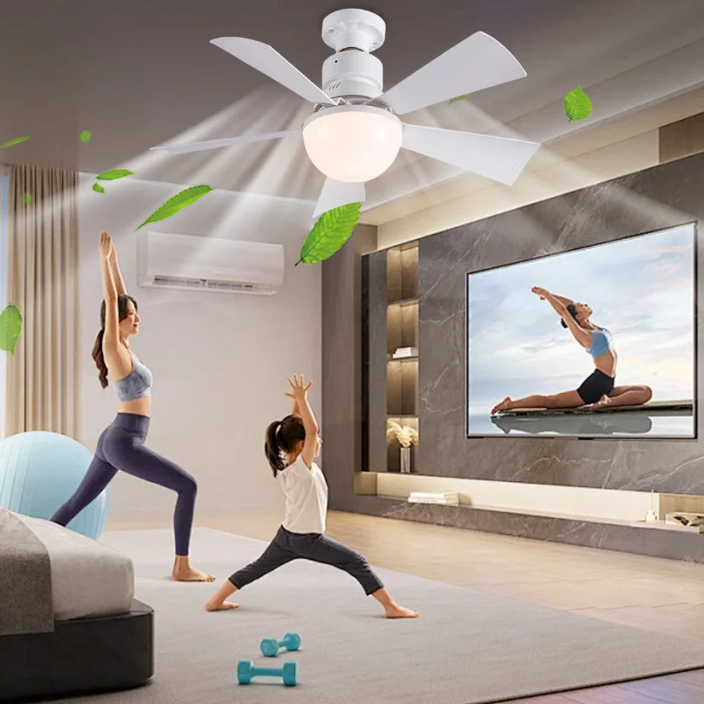 Ceiling Fans Lamp with Remote Control, Decorative Ceiling Fanlight, 3 Speeds, Adjustable Chandelier Fan Lamp