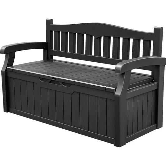 Gallon Storage Bench, Deck Box. Lockable for Patio furniture, Garden Decor and Outdoor Seating or Cushions