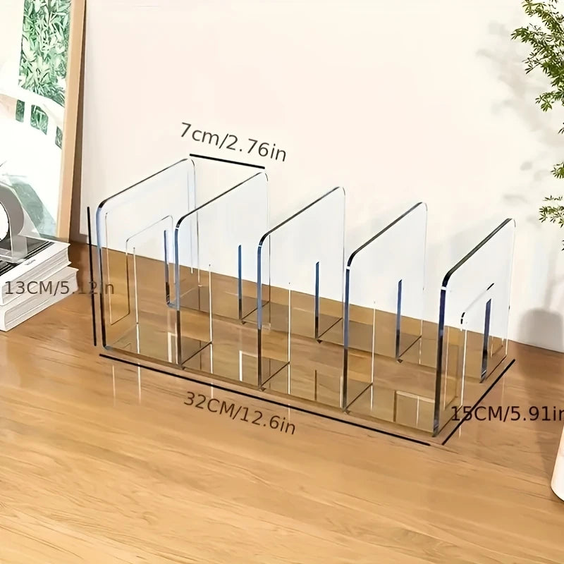 Versatile 4-Section Transparent Acrylic Storage Rack