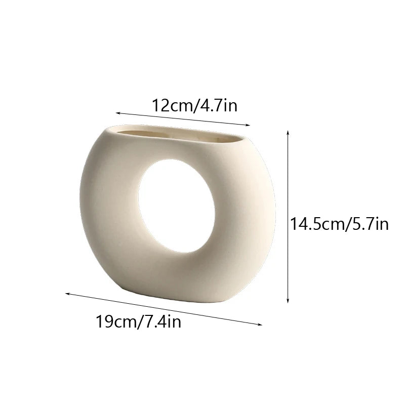 Nordic Abstract Ceramic Vase – Modern Minimalist Home Decor