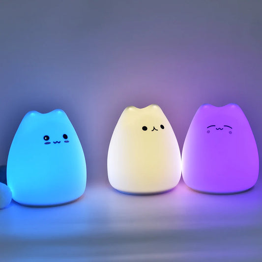 LED Night Light, Silicone, Touch Sensor 7 Colors
