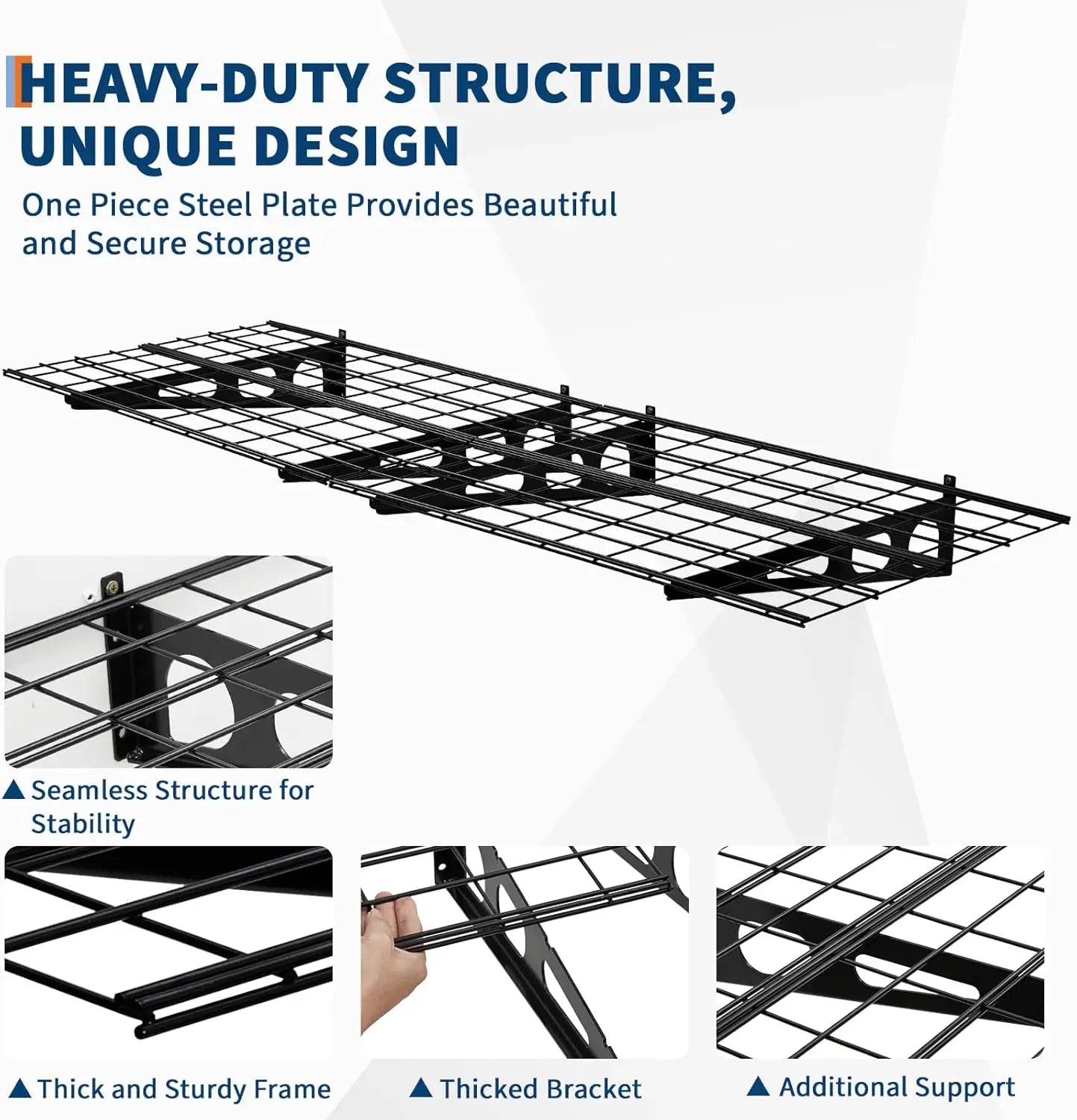 2×6 FT Wall‑Mounted Garage Shelving – Heavy‑Duty Metal Storage Racks for Garage & Workshop (2‑Pack)