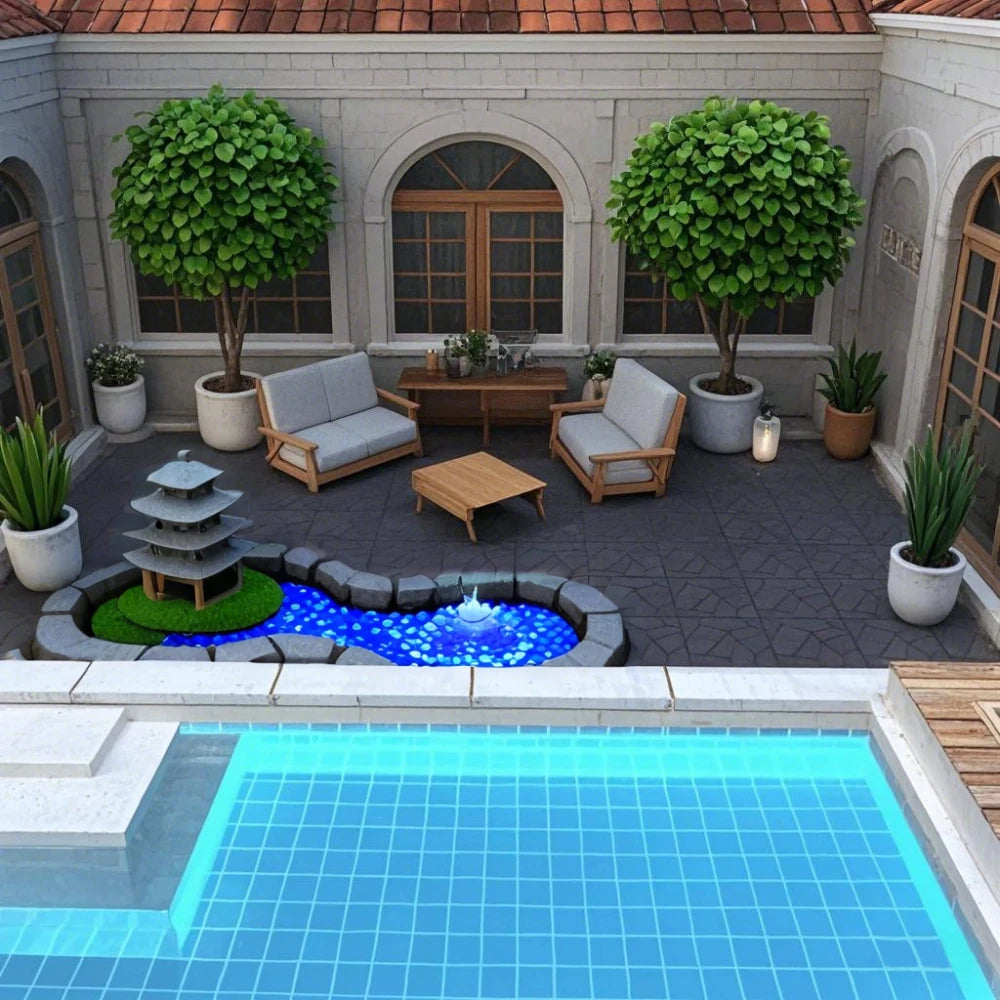 Stone Style 12" Patio Deck Tiles, DIY, Interlocking for Outdoor and Indoor