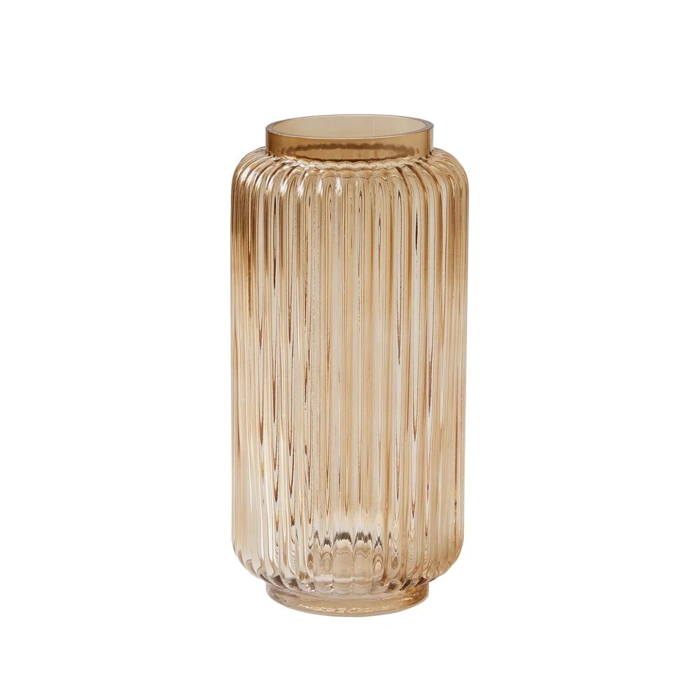 Ribbed Glass Vase - 10 Inch