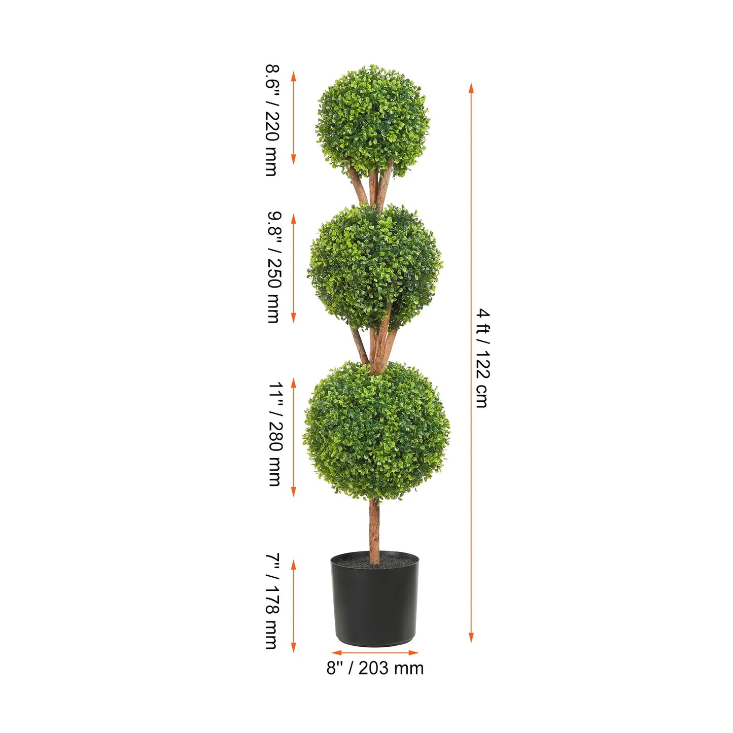 UV‑Resistant Boxwood Spiral Topiary – 24–48" Artificial Plant (1 or 2 Pack)