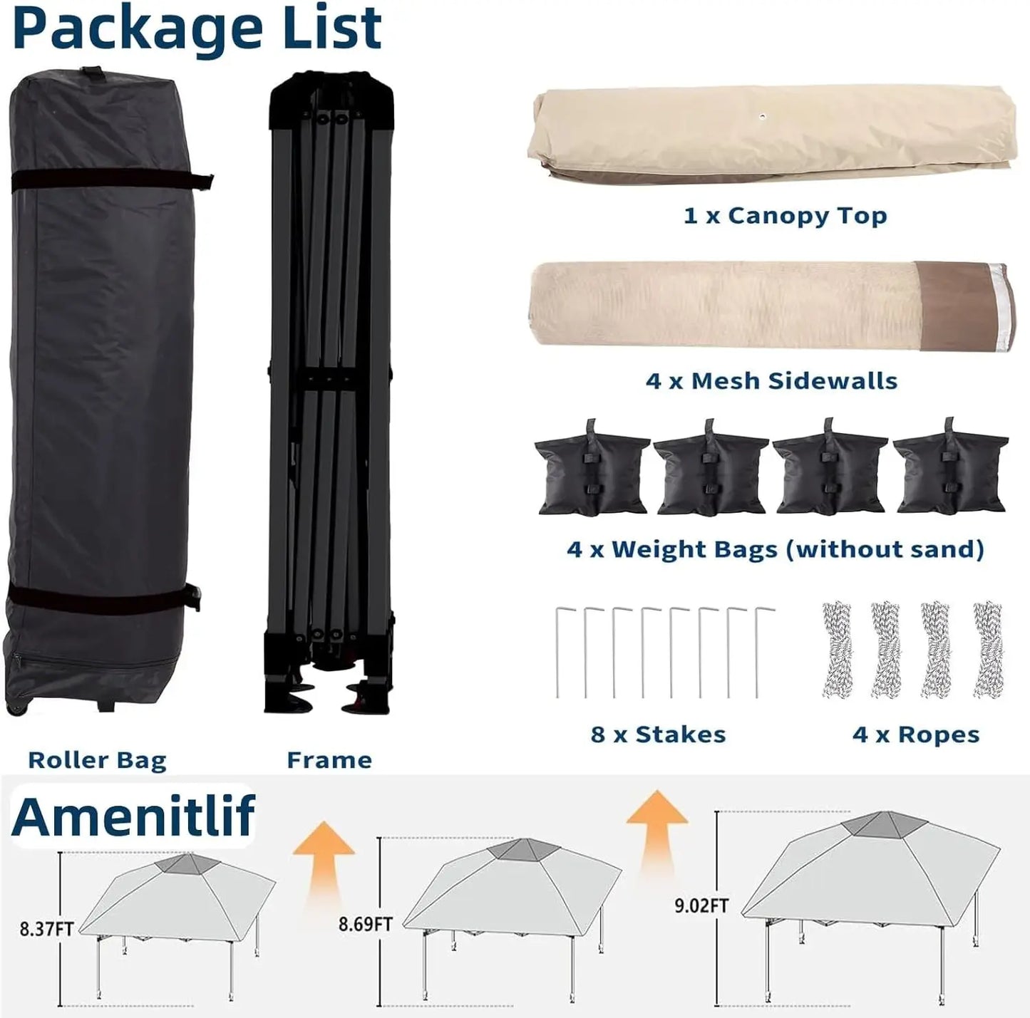 13×13 FT Outdoor Folding Gazebo – 4‑Sided Mosquito‑Net Shed with Cantilevered Eaves & Roll‑Up Canopy Awning