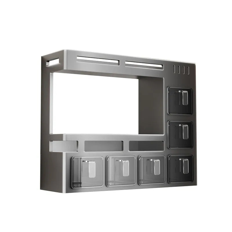 Kitchen seasoning storage rack, multifunctional wall mounted household oil, salt, sauce, vinegar storage rack