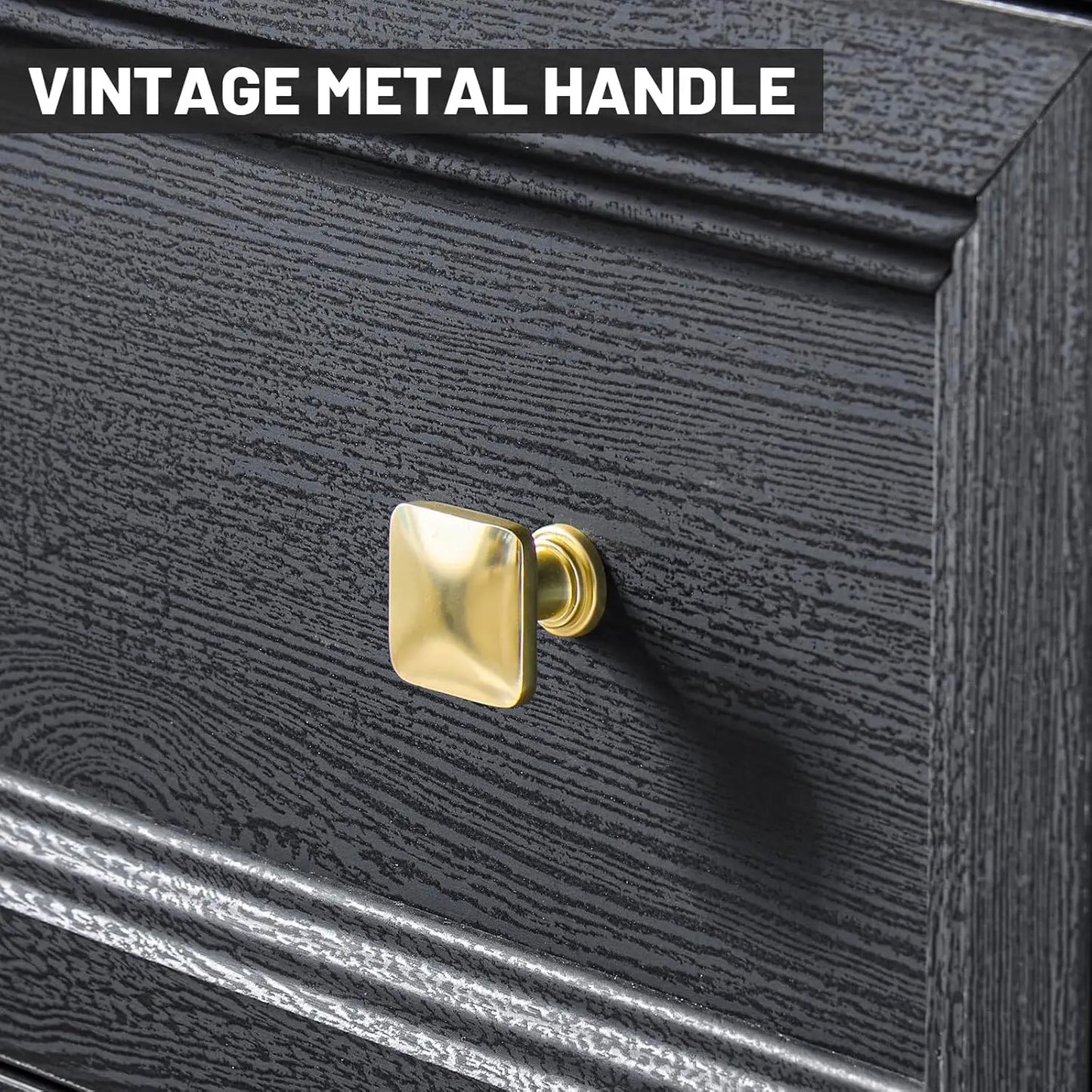 Bedroom Nightstand – Modern 2‑Drawer Side Table with Metal Hardware