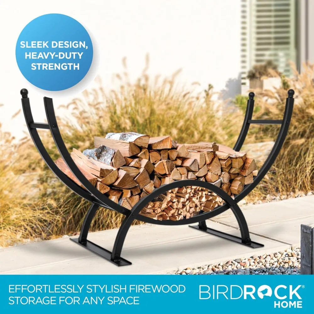 BIRDROCK HOME 50in Firewood Rack for Outdoor or Indoor Use