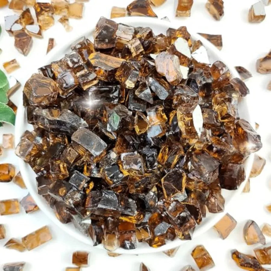 Fire Pit Glass Rocks 20 lbs – 1/2-Inch High‑Reflective Fire Glass for Gas Fire Pits & Fireplace Table