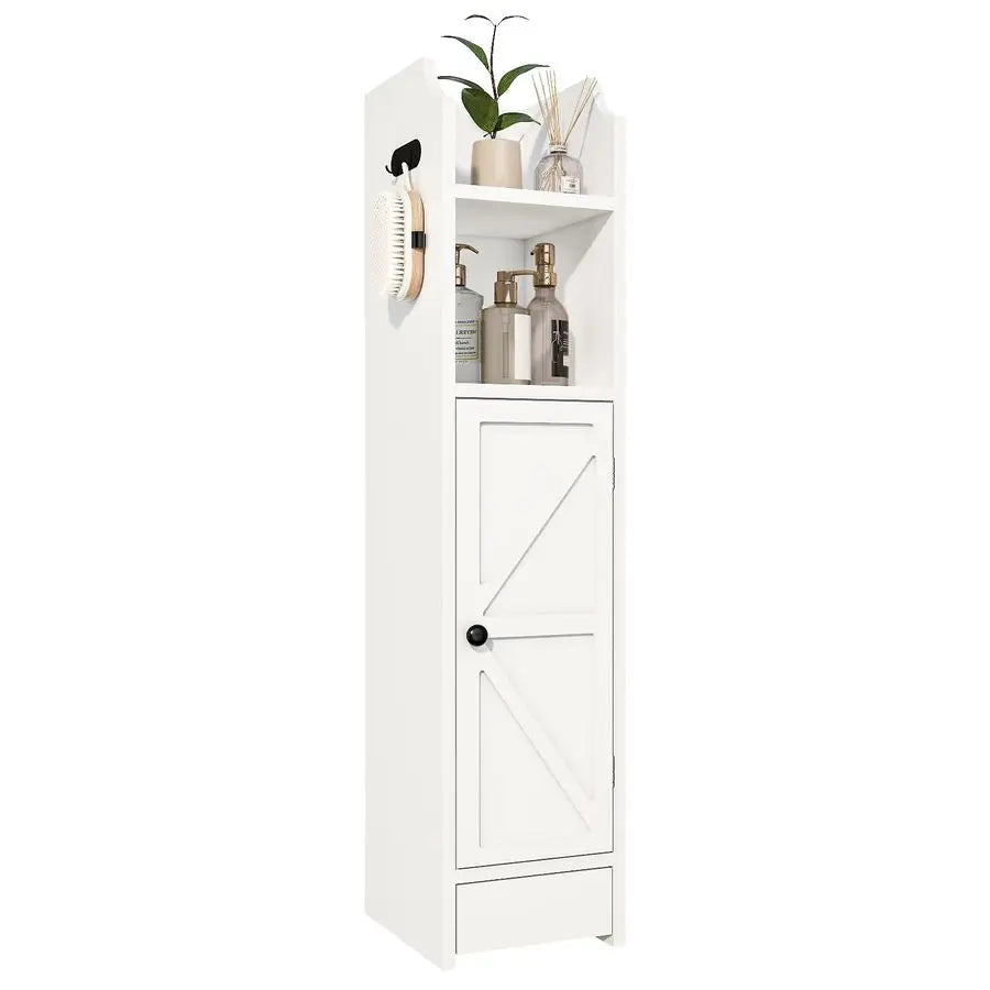 Bathroom Storage Cabinet, Toilet Paper Storage with Doors and Adjustable Shelf