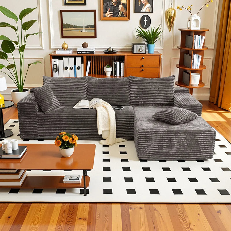 105" L‑Shaped Sofa – Fully Assembled, Ready for Instant Use