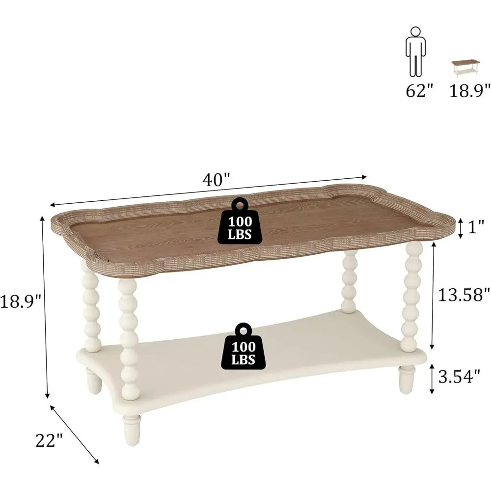 Coffee Table with Storage Shelf