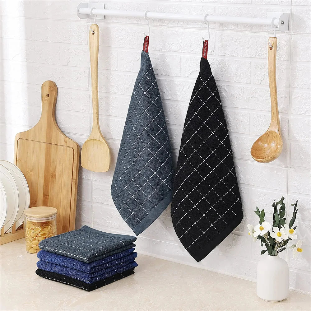 4/6pcs 100% Cottton Kitchen Towels, Absorbent Dishcloth, Ultra Soft