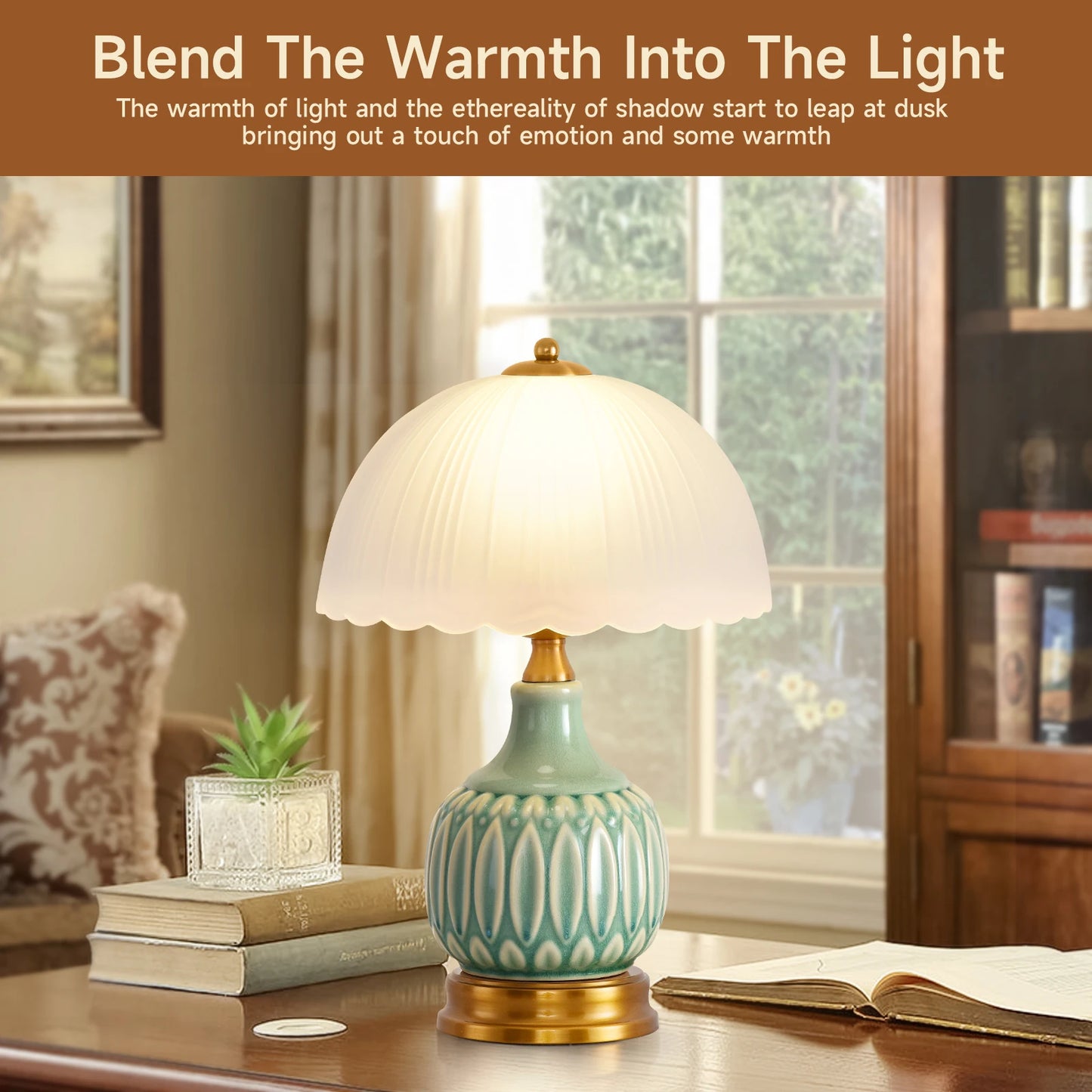 Vintage Lamp, 16" Modern Ceramic Table Lamps
