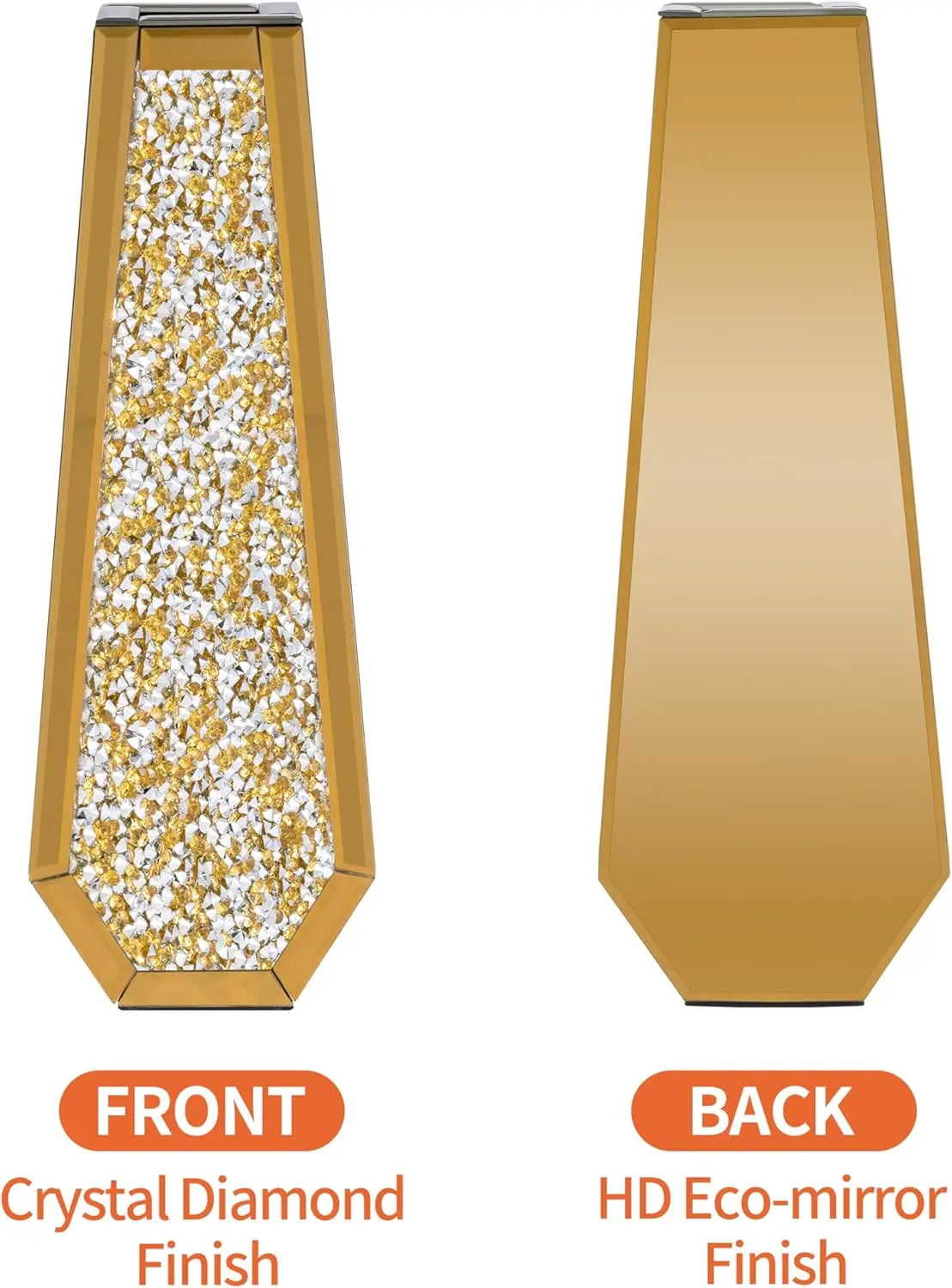 24" Gold Crushed Diamond Floor Vase – Tall Mirrored Crystal Decorative Vase for Pampas Grass & Home Décor
