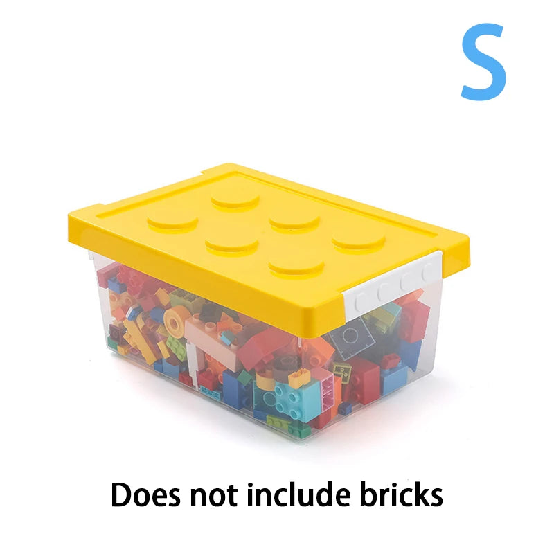 Kids Building Block Storage Box – 1‑Piece Plastic Toy Organizer & Snack Case Container