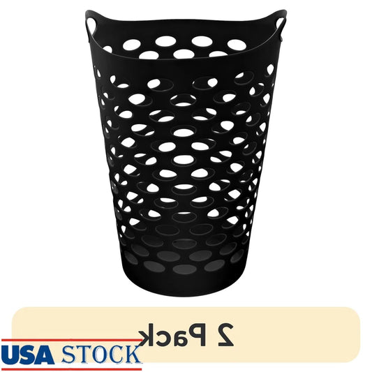 2 Pack Flexible Laundry Hamper with Carrying Handles, Ventilated Design