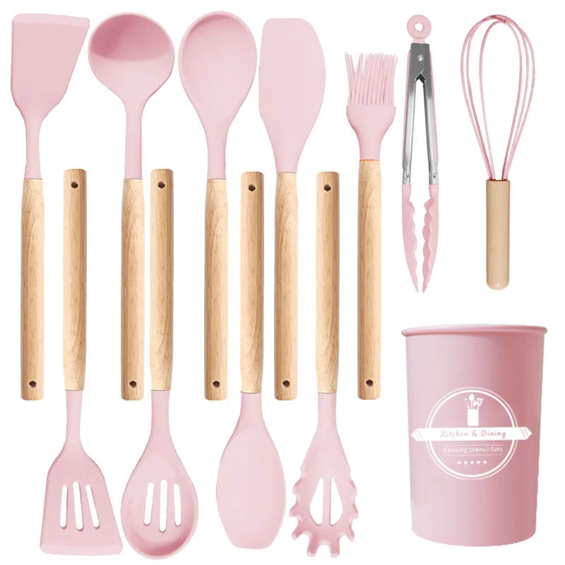 Silicone Kitchenware Set (12 PCS) – Heat‑Resistant, Non‑Stick Cooking Utensils for Home Kitchens