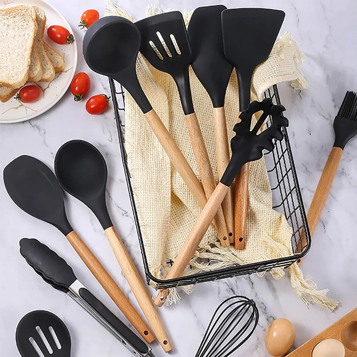 Silicone Kitchenware Set (12 PCS) – Heat‑Resistant, Non‑Stick Cooking Utensils for Home Kitchens