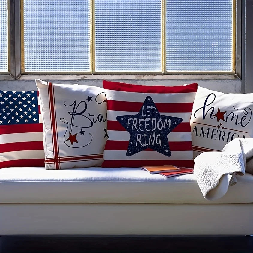 Independence Day American Flag Pillow Covers – Festive Patriotic Home Décor