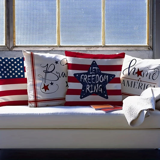 Independence Day American Flag Pillow Covers – Festive Patriotic Home Décor
