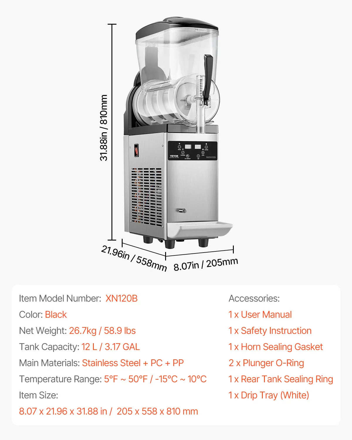 Commercial Slushy Machine – 3–36L Stainless Steel Frozen Drink Maker with 1–3 Tanks for Smoothies, Margaritas & Juices