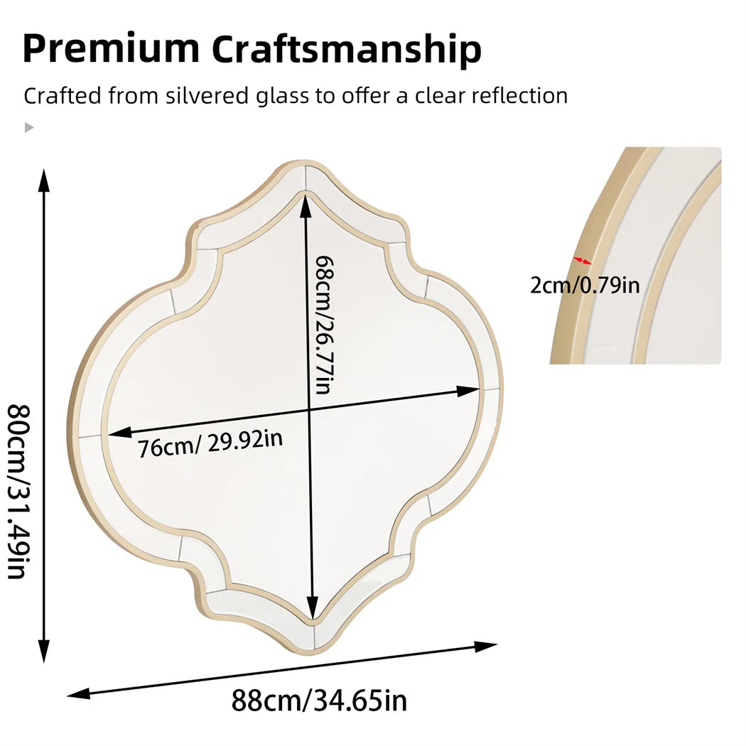 Seraphina Irregular Wall Mirror – Golden Rim Accent