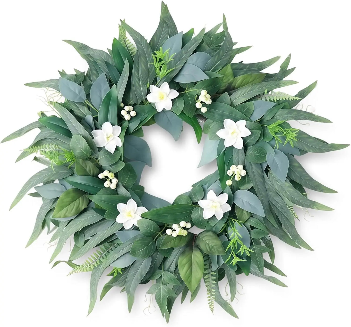 22" Lavender Front Door Wreath – Large Artificial Floral Wreath with Hook for Spring & Summer