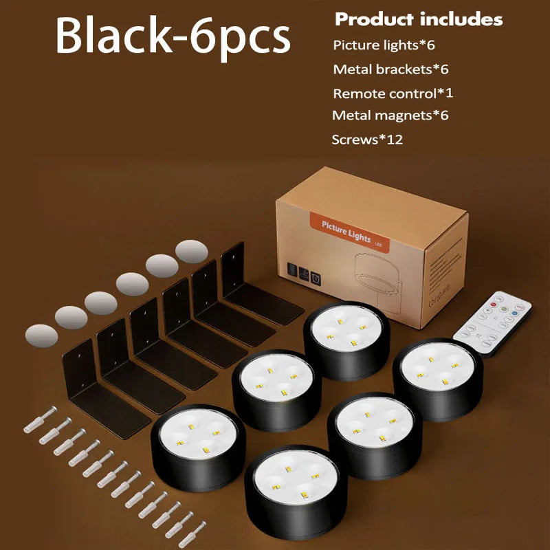 Magnetic LED Battery Operated Picture Light with Remote, Dimmable Timer 3 Lighting Modes