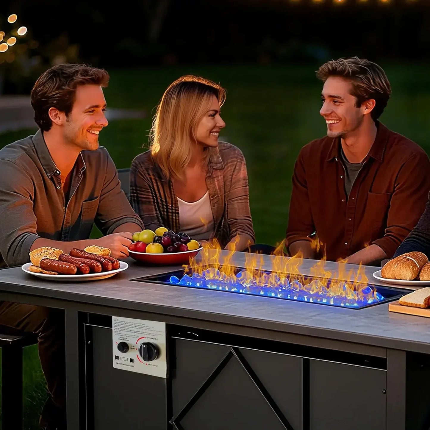 43" Propane Fire Pit Table – Outdoor Gas Fire Table with Adjustable Flame