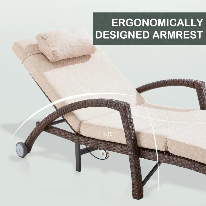 Lounge Chairs Set of 2 – Adjustable Backrest Outdoor Recliners