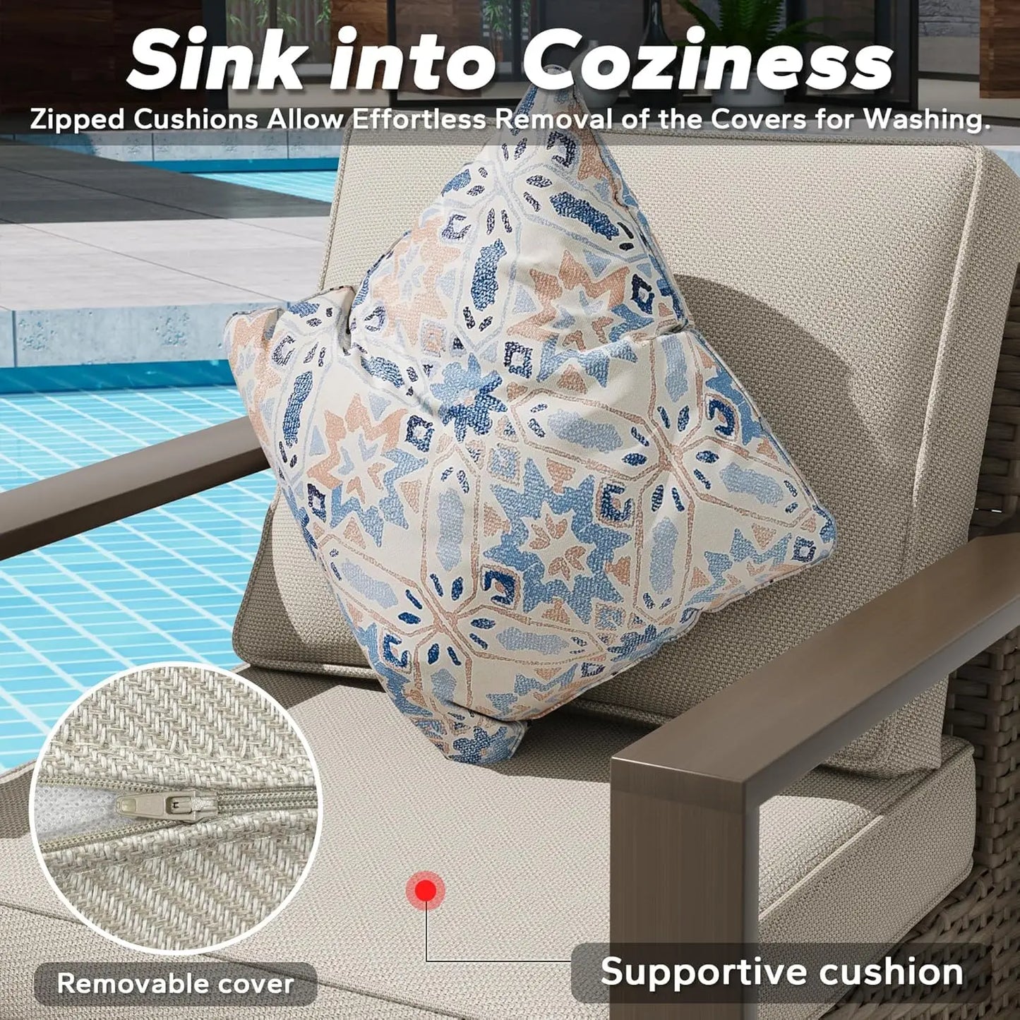 Outdoor Swivel Rocker Patio Chairs Set of 2