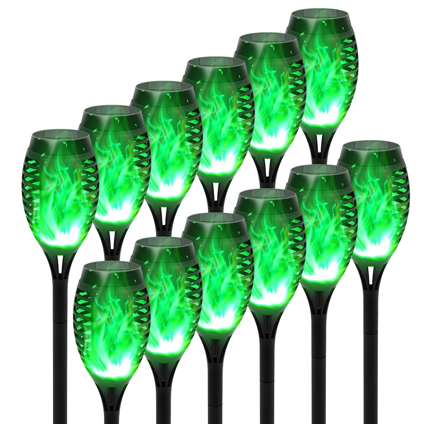 Solar Flame Torch Lights – LED Flickering Outdoor Pathway Lamps (4/6/8/12 Pack)