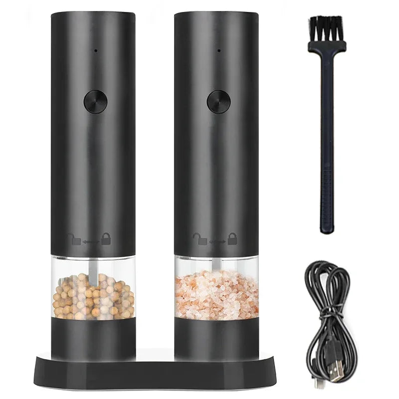 USB Rechargeable Electric Salt and Pepper Grinder Adjustable Coarseness Large Capacity