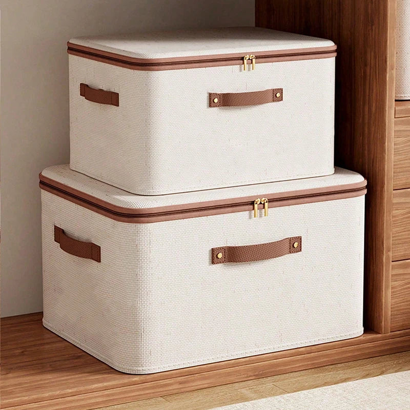 Closet Organizer Container with Handle and Zipper Close, Washable