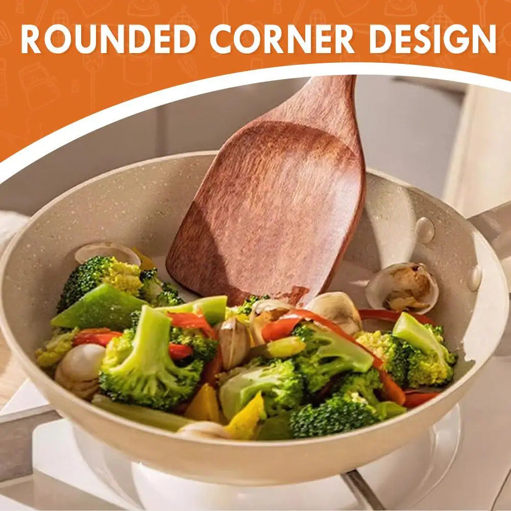 Kitchenware Set Silver Color Handle Shovel Wooden Spoon Household Non-Stick Pan Special Kitchenware