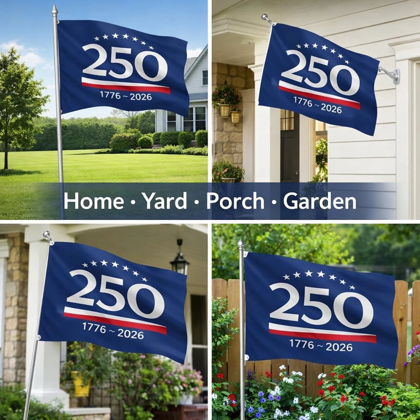 250 Years America Garden Flag Double Sided 250th Anniversary Welcome Flag Patriotic Yard Flag

Celebrate 250 Years of America