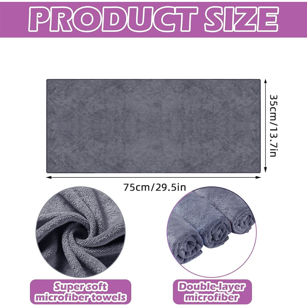 8pcs Large Microfiber Cleaning Cloths - High Absorbency, Reusable Multi-Purpose Towels for Floors, Kitchen, Windows, and More
