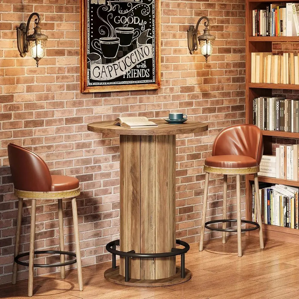 Bar Height Wooden Dining Table Set for 2