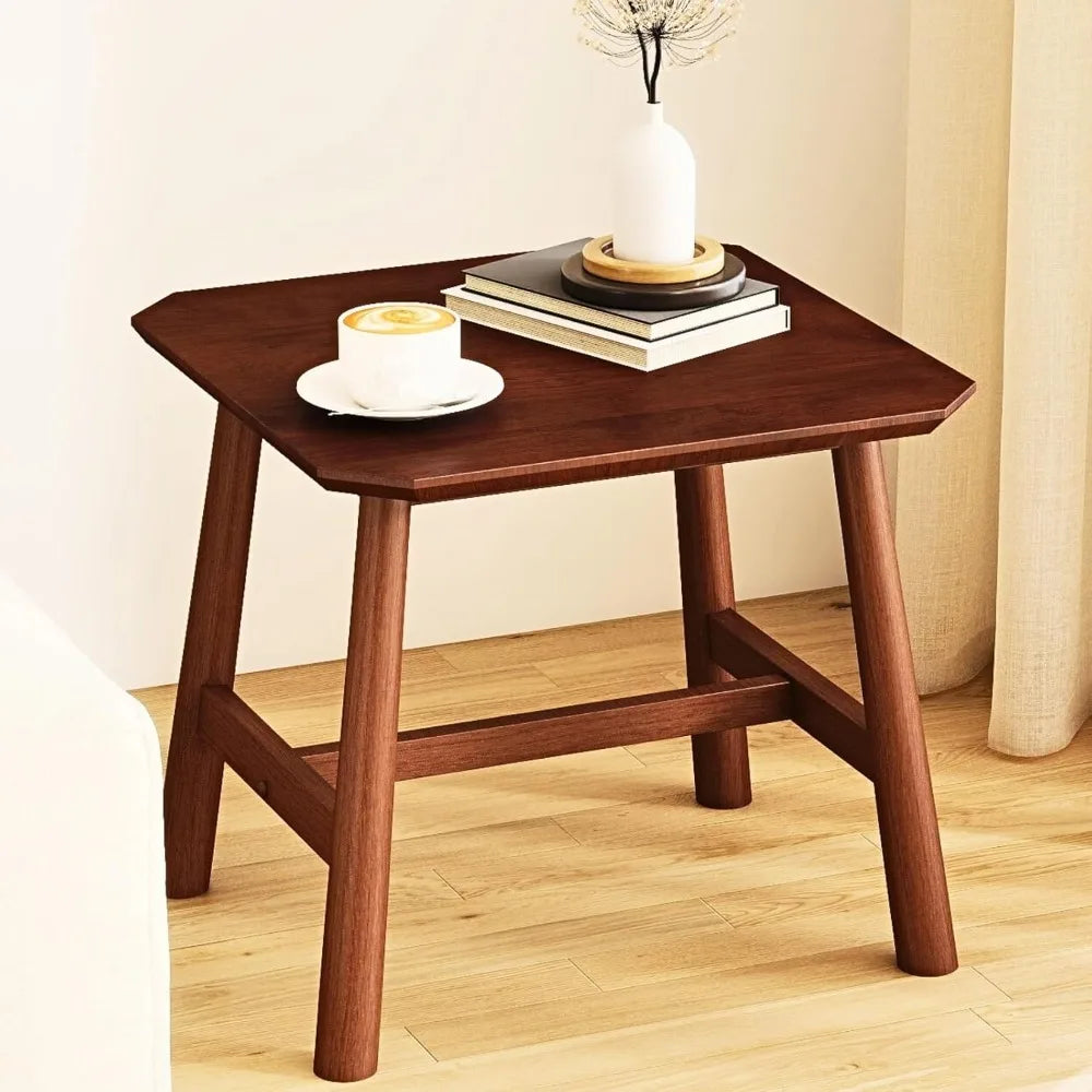20" Square Wood Side Table – Farmhouse End Table for Small Spaces, Living Room, Bedroom or Dorm (20" W x 20" D x 18" H)
