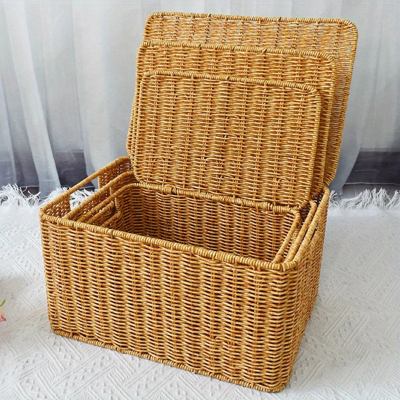 Vintage-Inspired Woven Bin Organizer