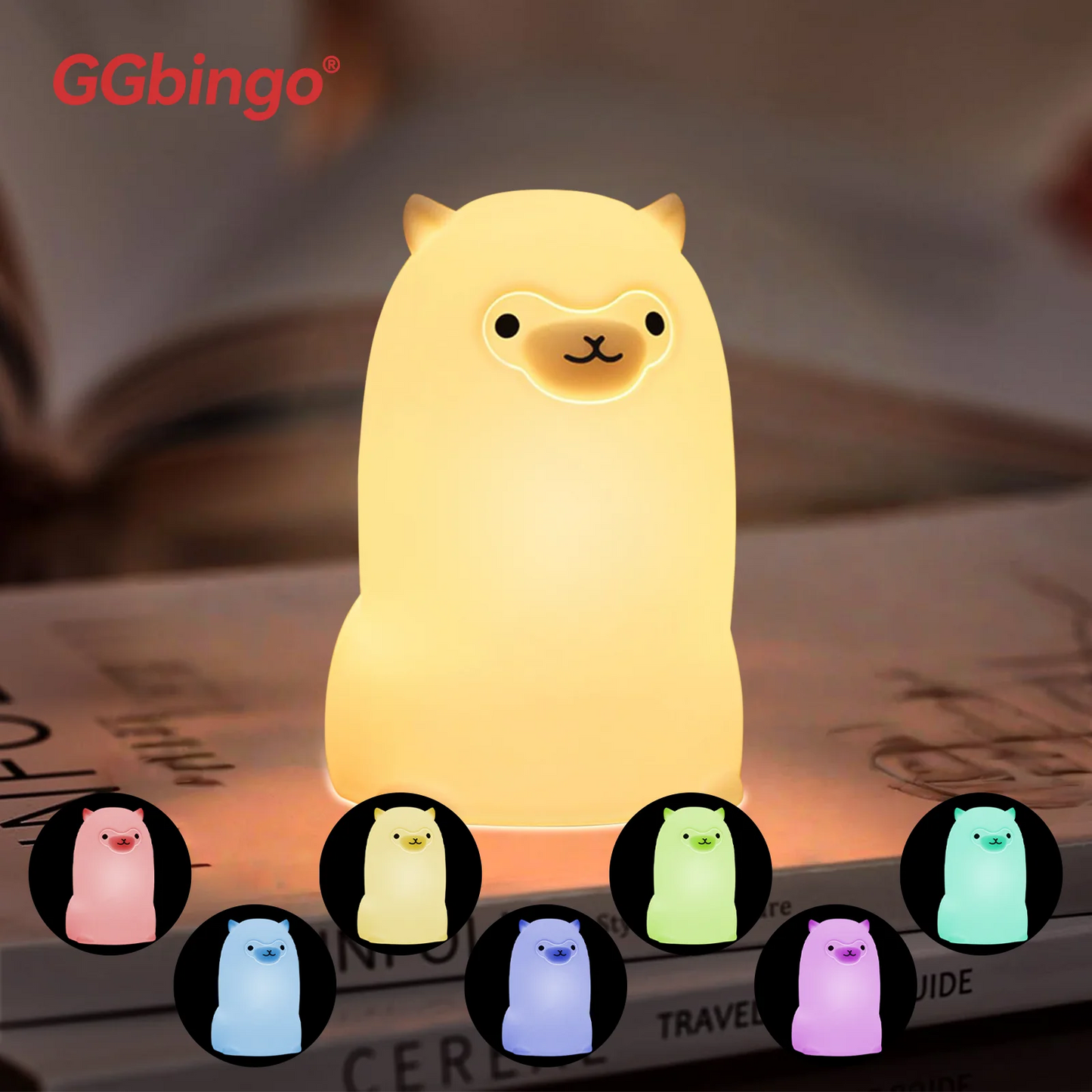Pear Night Light 7-Colors, Dimmable Touch-Controlled, Silicone, USB Rechargeable