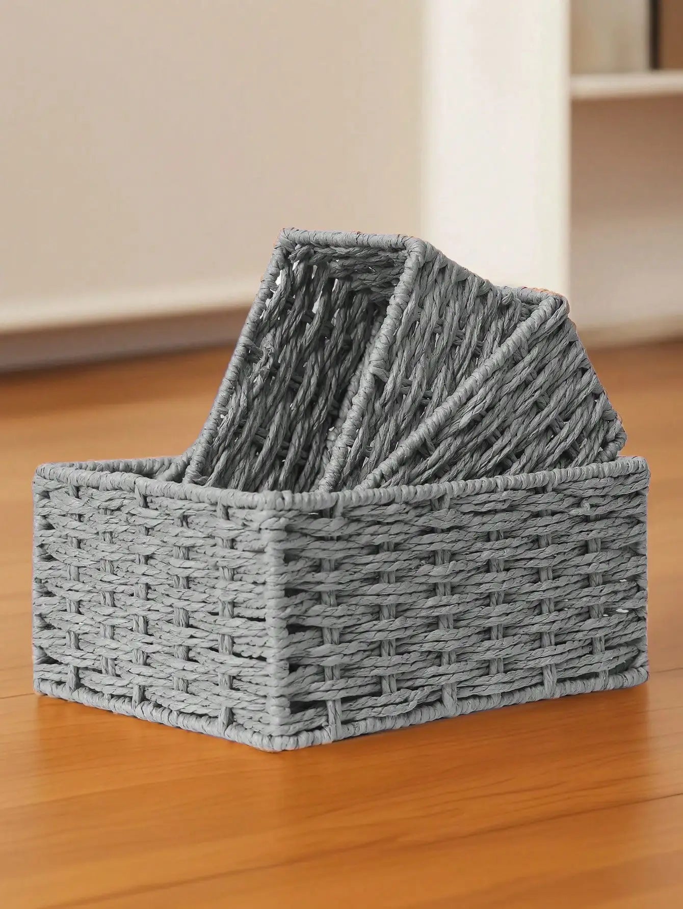 Woven Rattan Storage Basket for Home & Office