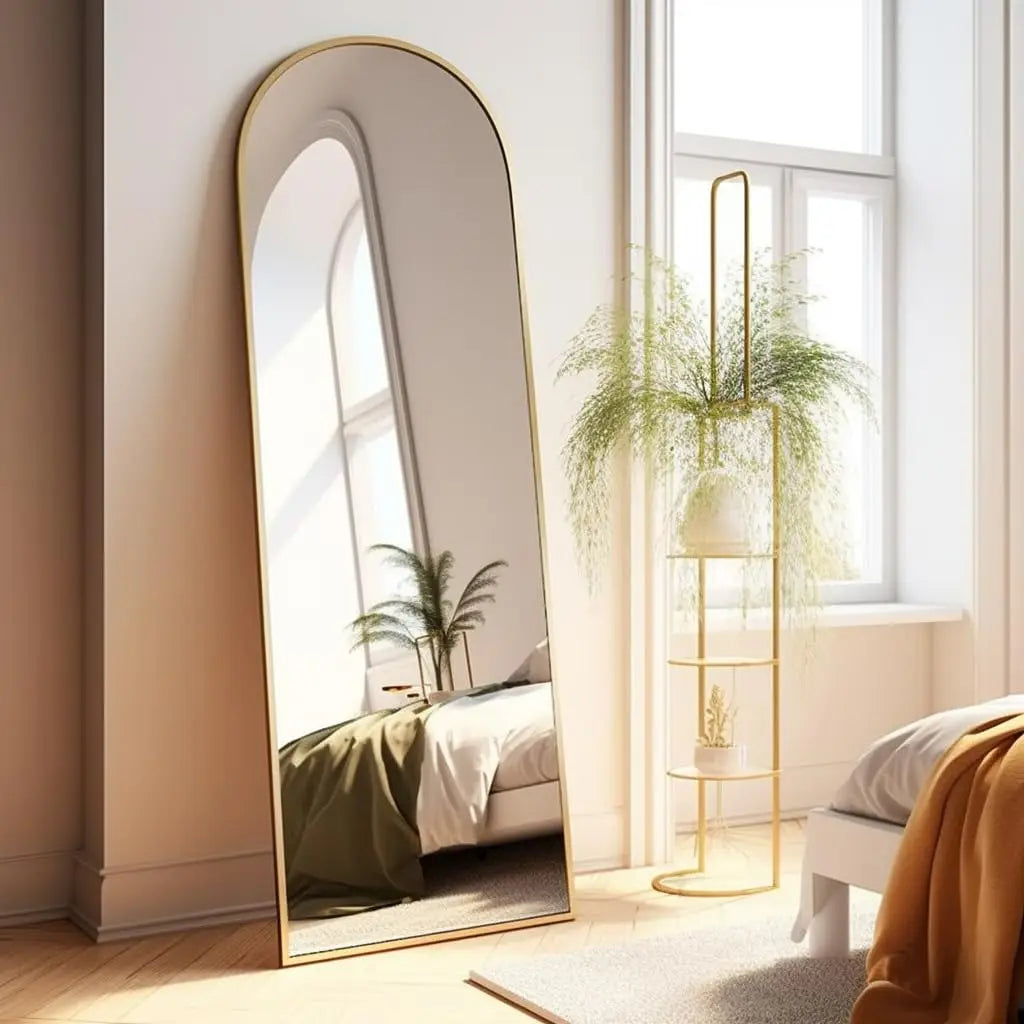 18×58" Arched Full‑Length Floor Mirror – Standing or Leaning Design