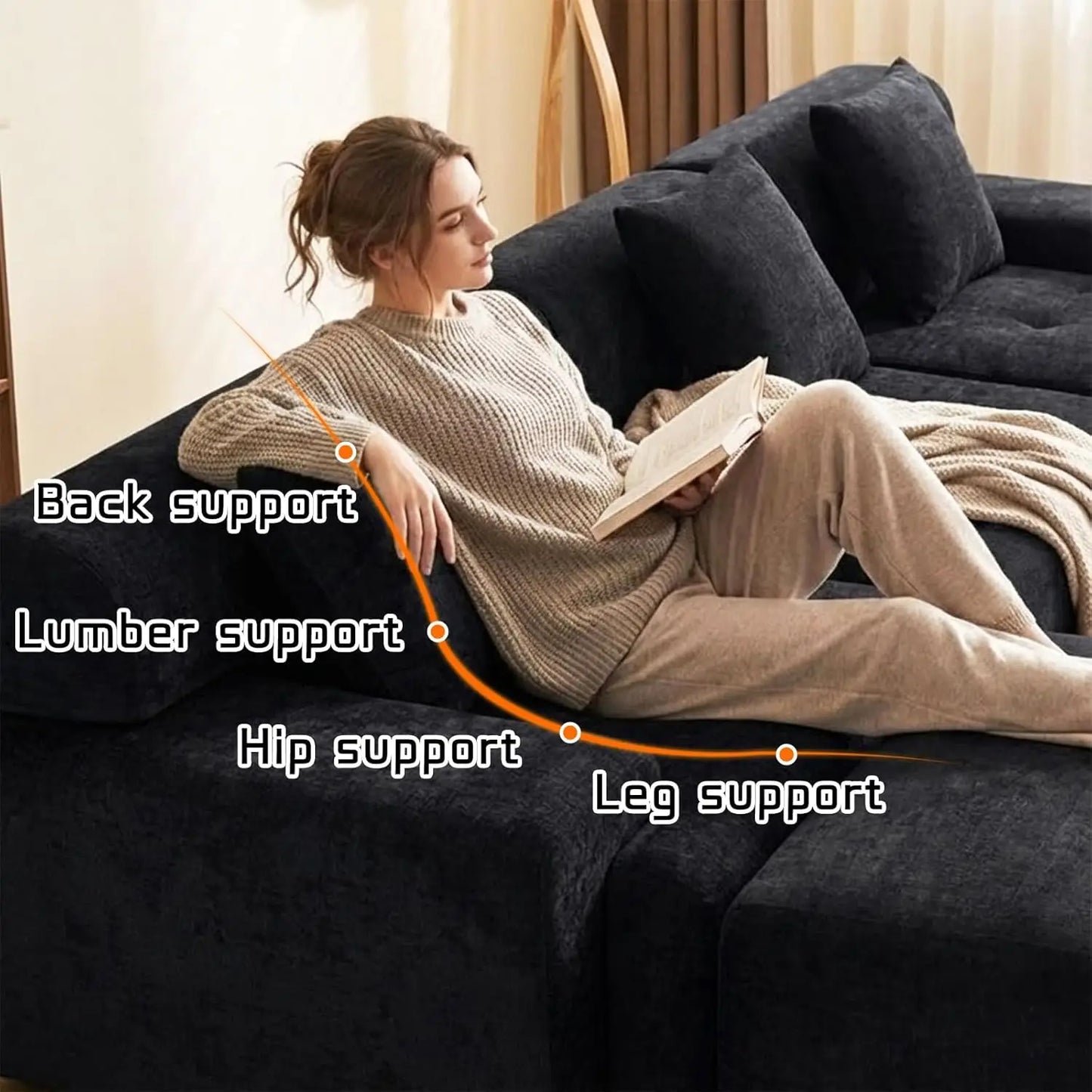 Comfy Modular Sectional Sofa, No Assembly Required