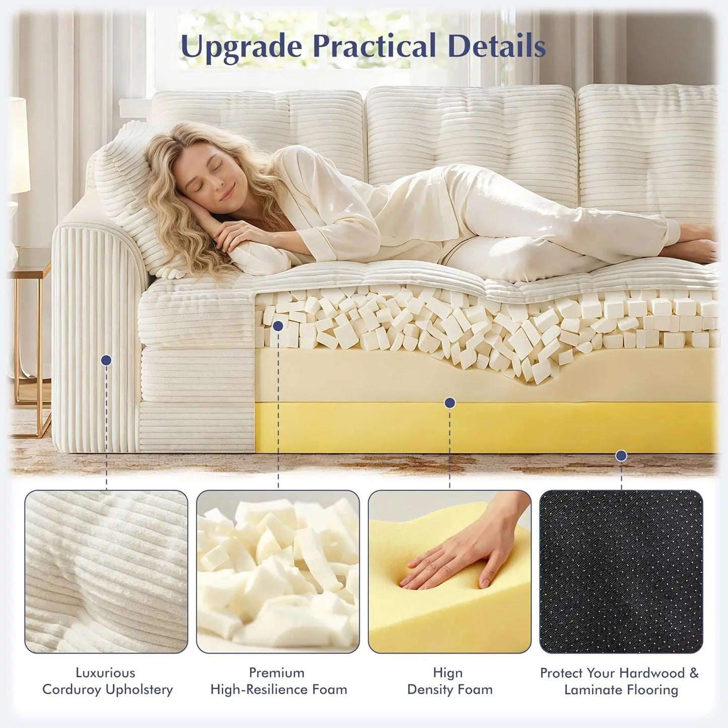 Convertible Loveseat Sleeper, Space-Saving Folding Sofa Bed for Small Spaces, No Assembly