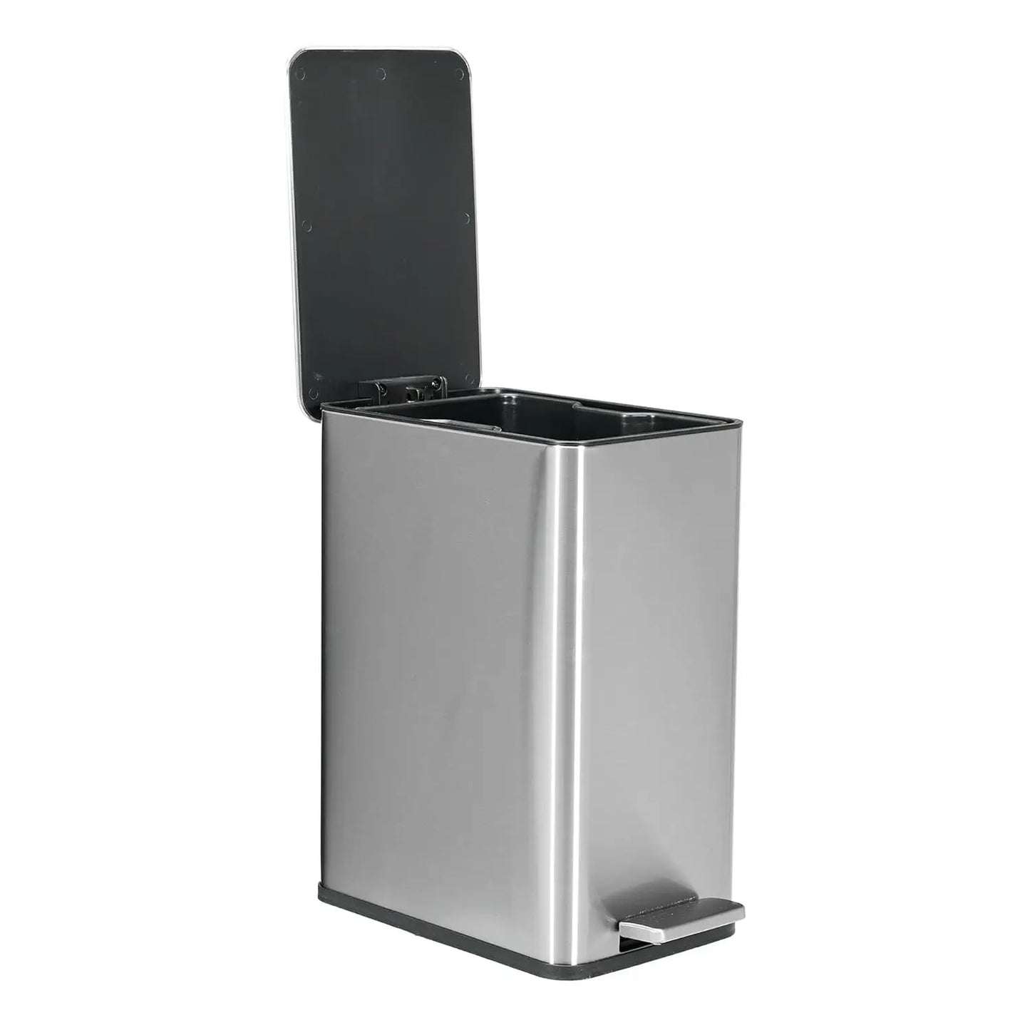 Anti-Slip Trash Can with Liner Lock System - Stainless Steel Bathroom Bin, Soft Close Lid & Fingerprint Proof